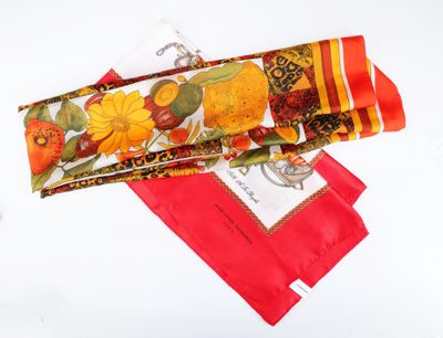 LAPIDUS & JEAN - LOUIS SCHERRER - Réunion de deux foulards e…