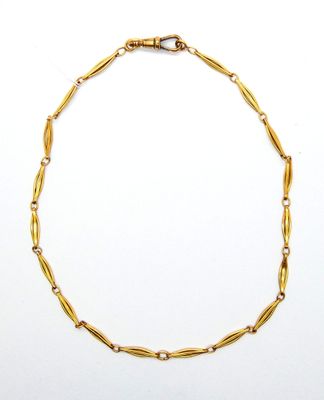 Collier en or jaune 750 °/°° (18k) à mailles fuseaux. - Photo 1