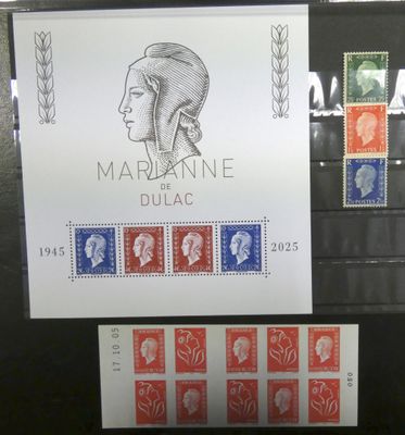 deux timbres représentant une femme et un homme