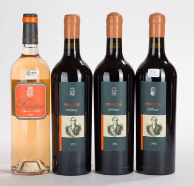 three bottles of wine sitting next to each other on a table