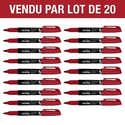 un lot de six stylos rouges à encre noire