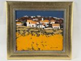 une image représentant un tableau d'un petit village de montagne