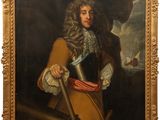 painting of a man in a brown coat holding a sword