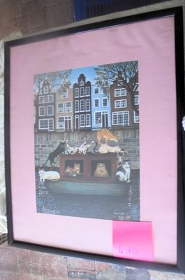 Sous verre contenant la reproduction d’un tableau Derold Pag…