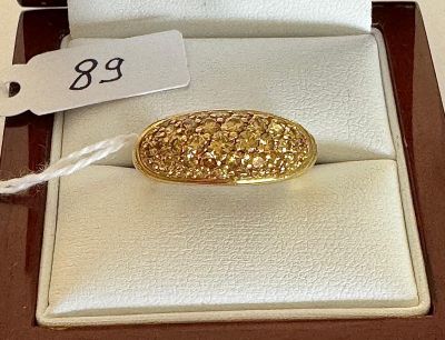 Bague Jonc godronnée en or jaune - signée - TABBAH - Motif e…