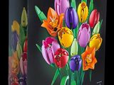 a box that has a bunch of flowers inside of it