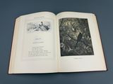 un livre ouvert sur lequel figure l'image d'un homme dans les bois