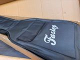 a guitar case sitting in a box on the floor