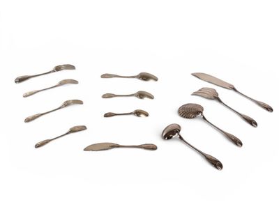 several spoons and forks are arranged in a circle on a white surface