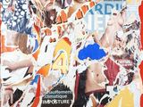une photo représentant un collage de magazines sur fond rouge