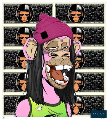 illustration représentant un singe portant un chapeau rose et un t-shirt vert