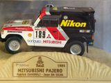 a model of a vehicle in a display case