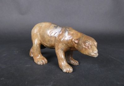 Sculpture: Bronze patine brune -Grizzli- signé *CHENET P.