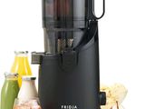 un extracteur de jus posé à côté de fruits et de légumes