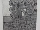 a black and white drawing of a machine that is sitting on top of a table
