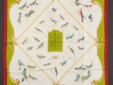 an image of a square scarf with birds on it