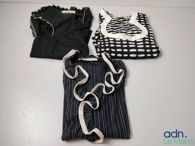 three pieces of clothing that are on a table