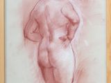 an image of a painting of a nude woman in a wooden frame