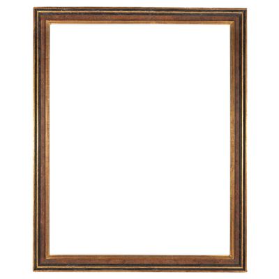 un cadre en bois vide sur fond blanc