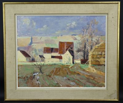 Jean CATTA (1913-1985): "Paysage", carton toilé, signé et da…