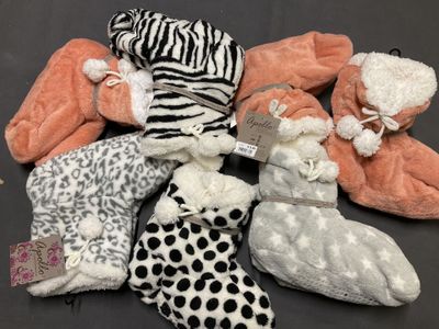 Lot de 22 paires de chaussons bottines avec antidérapant tai…