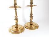 pair of antique brass candlesticks