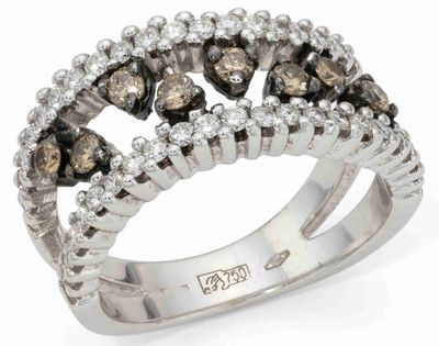 Bague AjourÉE EN OR Gris 18k ET Diamants