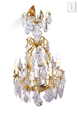 une image représentant un lustre en verre et en or