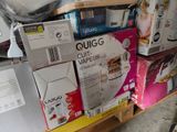 many boxes of food on a shelf in a store