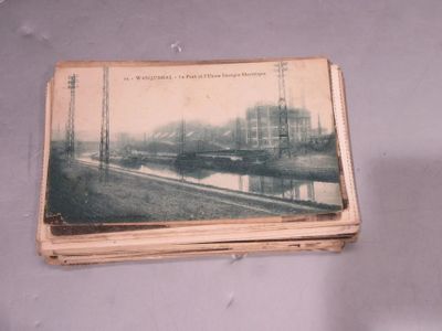 an old photo of a train going down the tracks