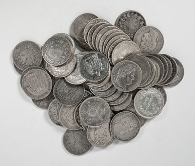 60 pièces de 5 francs argent divers