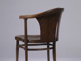 an image of a wooden chair sitting on top of a white floor
