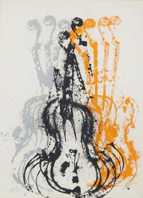 une image représentant un tableau d'un violoncelliste sur fond blanc
