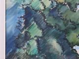a picture of a watercolor painting of some trees