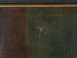 an oil painting of a man in a suit and tie holding a cigarette