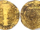 a gold coin with an image of a man on it