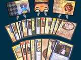 a lot of harry potter playing cards on the table