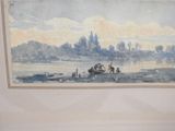 a picture of a painting of a boat on the water