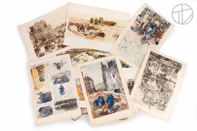 many pictures of a bunch of different things on the table