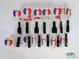 an image of a bunch of different types of connectors on a white surface