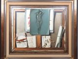 framed picture of a painting of a nude woman in a mirror