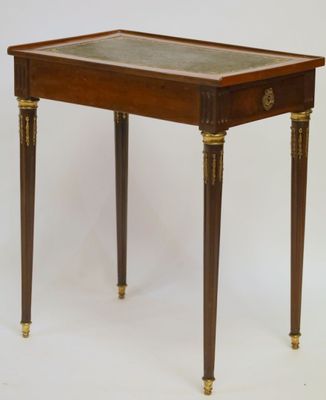 an image of a small table with a marble top and legs