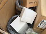 a cardboard box full of items that are in it