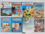 plusieurs livres pour enfants sont alignés sur une surface blanche