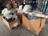 two boxes that are sitting on the floor in a warehouse