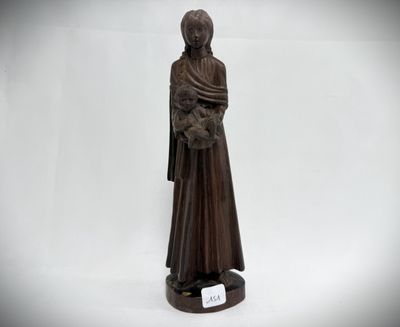 statue of a woman holding a cat on a white background