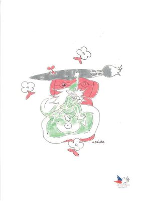 Valentin Seiche - "Le lutin" - Dessin original sur feuille d…