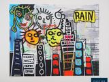 une photo d'une photo d'une ville recouverte de graffitis