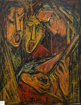 Fernand ELIE (1906-1992) Les trois musiciens