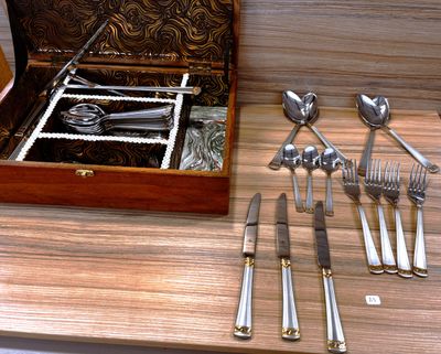 Coffret en bois ménagère VARAGEN inox 18/10 dorure 23/24 car…